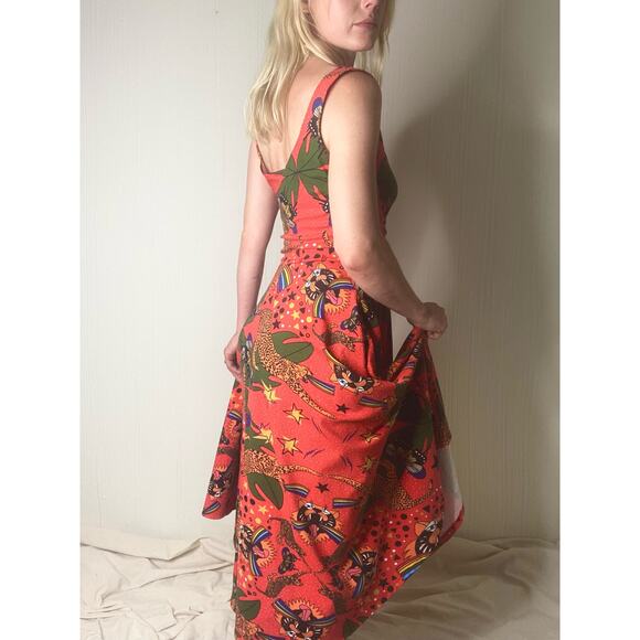 NOOWORKS Vacation Dress Pride Tiger Print Sleeveless Midi Dress US MEDIUM - Picture 4 of 14